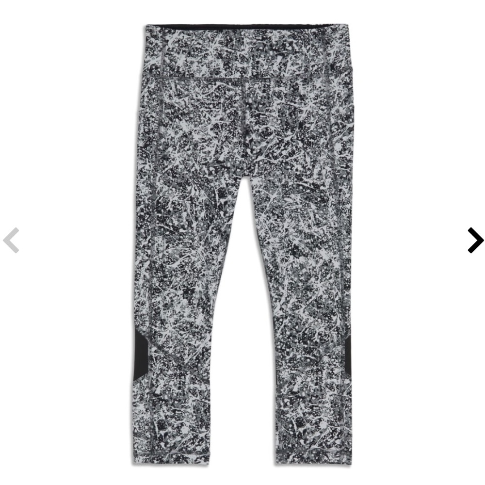 Lululemon pace rival crop - pain splash silver multi